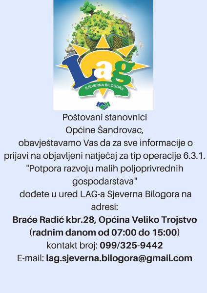 foto/Plakat - LAG Sjeverna Bilogora - tip operacije 6.3.1.